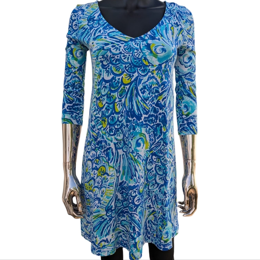 ⭐ Lilly Pulitzer Wave Women's Erin Dress, Blue Crush After Party - Picture 2 of 9
